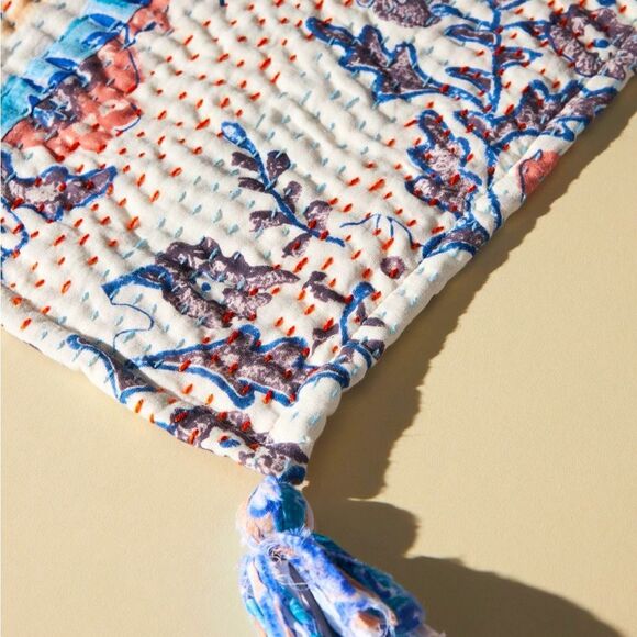 NWOT RARE Anthropologie Upcycled Heritage Placemats-Set of 2-1Blue & 1 Red - Picture 4 of 16